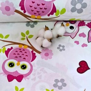 Rózsaszin baglyos ovis derékalj